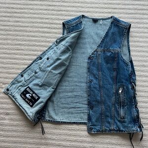 Rough Neck Women's Blue Denim Vest